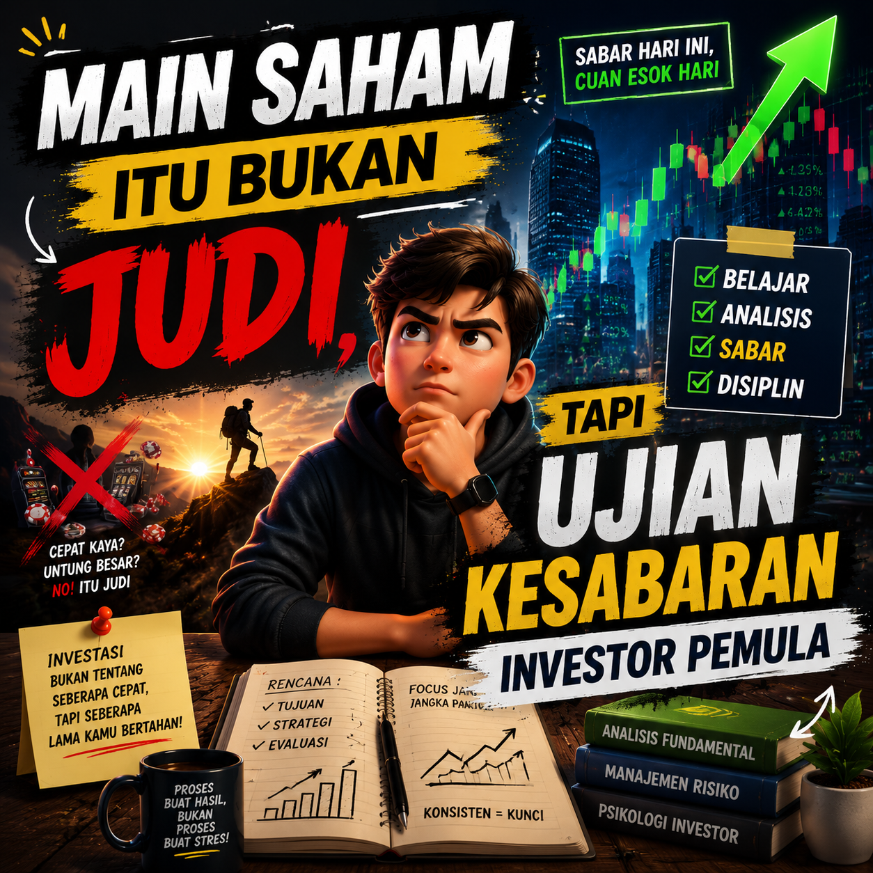 Main Saham Itu Bukan Judi, Tapi Ujian Kesabaran Investor Pemula