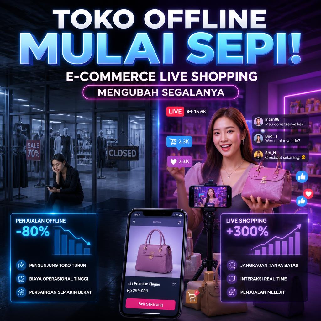 Toko Offline Mulai Sepi! E-Commerce Live Shopping Bikin Perubahan Besar